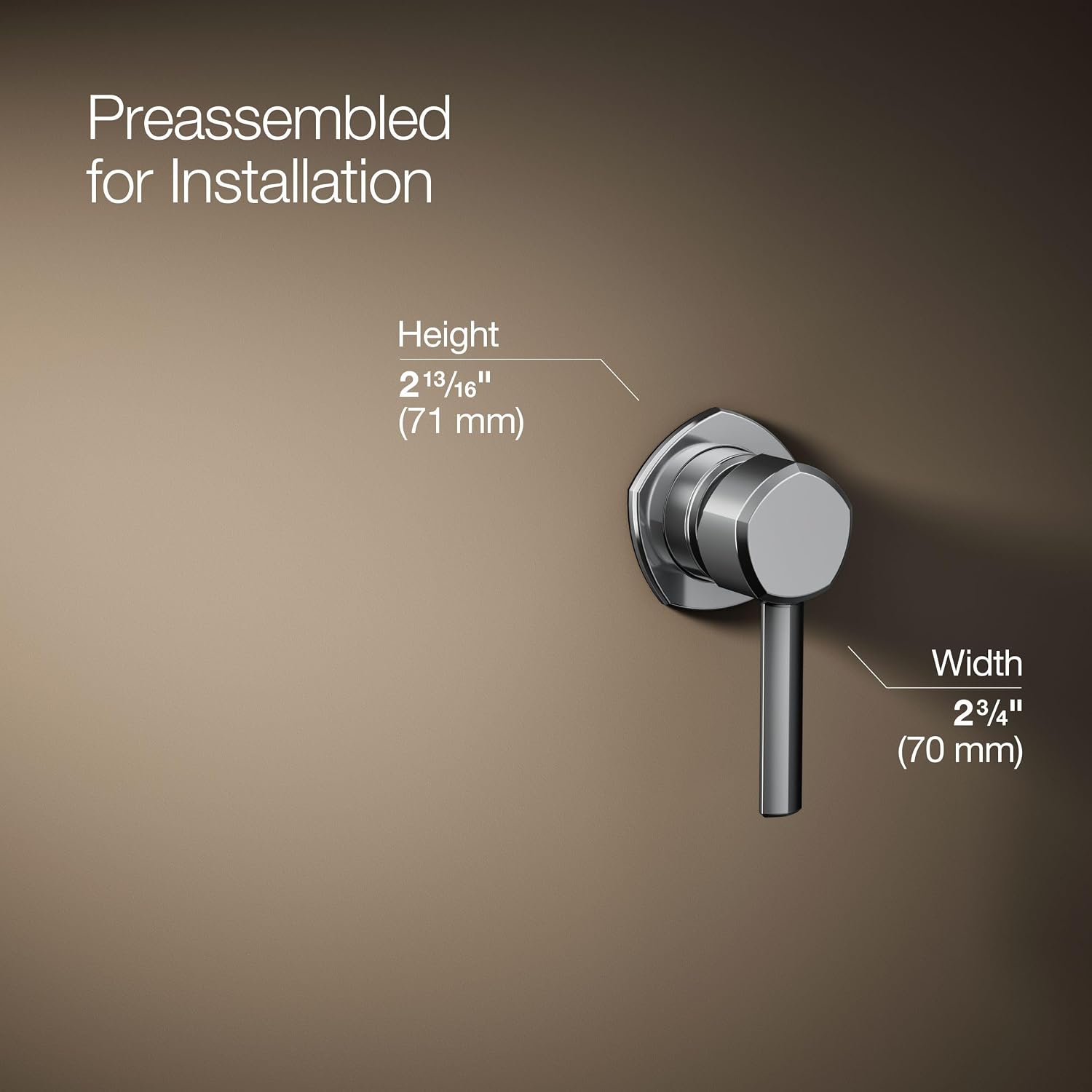 KOHLER K-27012-4-CP Occasion® Wall-Mount Bathroom Sink Faucet Handle, Premium Durable Metal, Corrosion Resistant, Polished Chrome