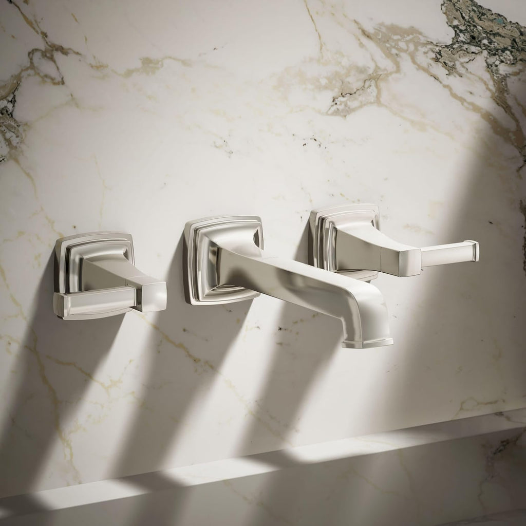 Kohler T26432-4-SN RIFF® Widespread wall-mount bathroom sink faucet trim, Vibrant Polished Nickel