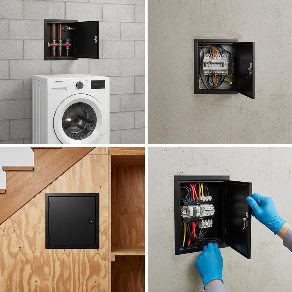 Drywall Access Panel Aluminum Access Panel Push to Open Plumbing Wiring Inspection Door Plates with Key Latch Electrical Panel Cover for Floor Hatch/Valves Easy to Install 6x6-36x36in
