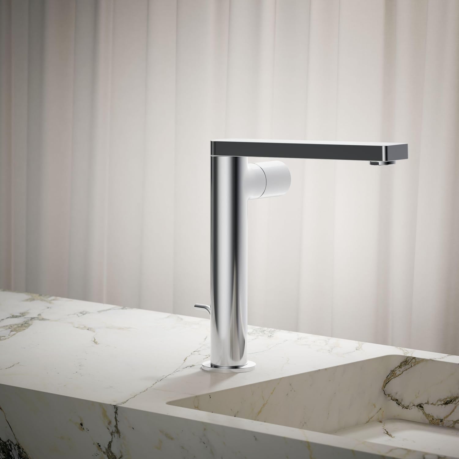 Kohler 73159-7-CP Composed® Tall single-handle bathroom sink faucet with Cylindrical handle, 1.2 gpm, Polished Chrome
