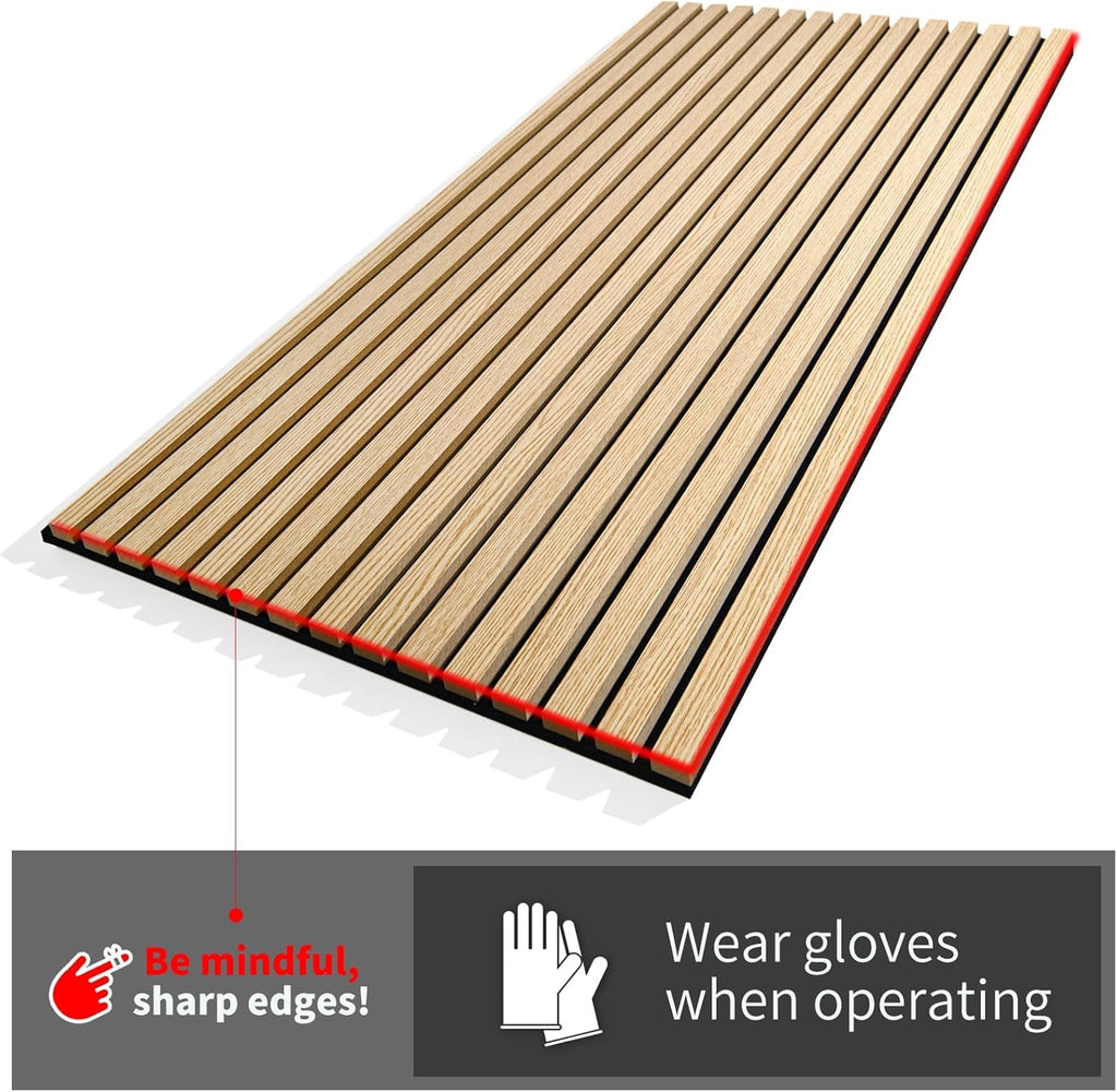 Art3d 6-Piece Wood Slat Acoustic Panels for Stylish Decor and Noise Reduction, 3D Textured Panel for Ceiling and Wall, Oak