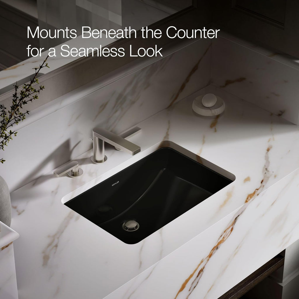 Kohler K-2214-G-7 1-Bowl Undermount Bathroom Sink Black Black