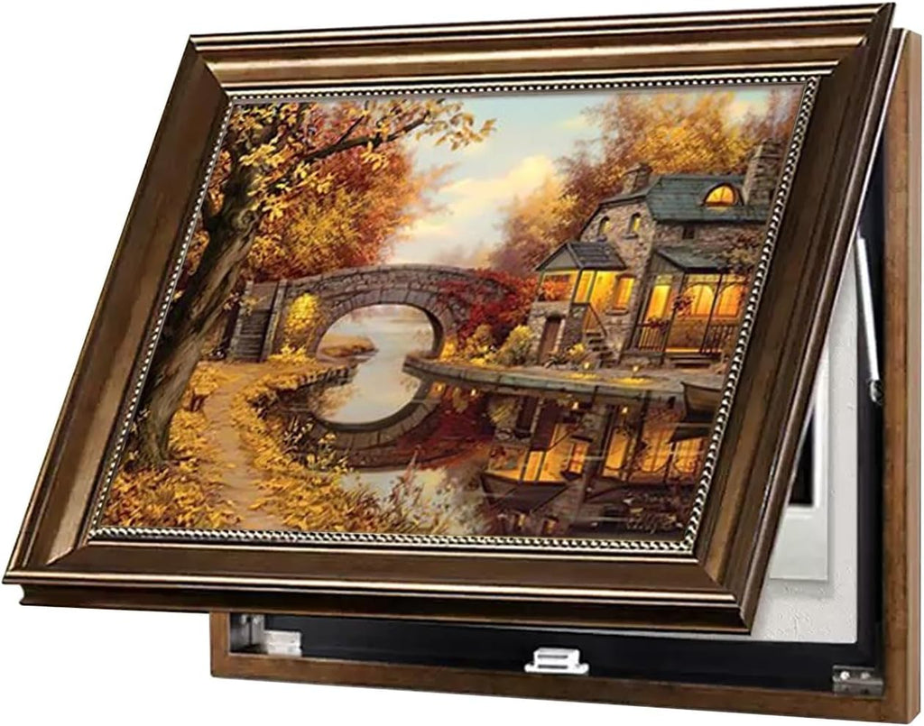 Electrical Panel Cover Retro Electric Panel Cover Decorative, Flip-Up Electricity Meter Box Wall Art, Fuse Box Protective Lid(F,70 x 50 cm (27 1/2 x 19 3/4'))