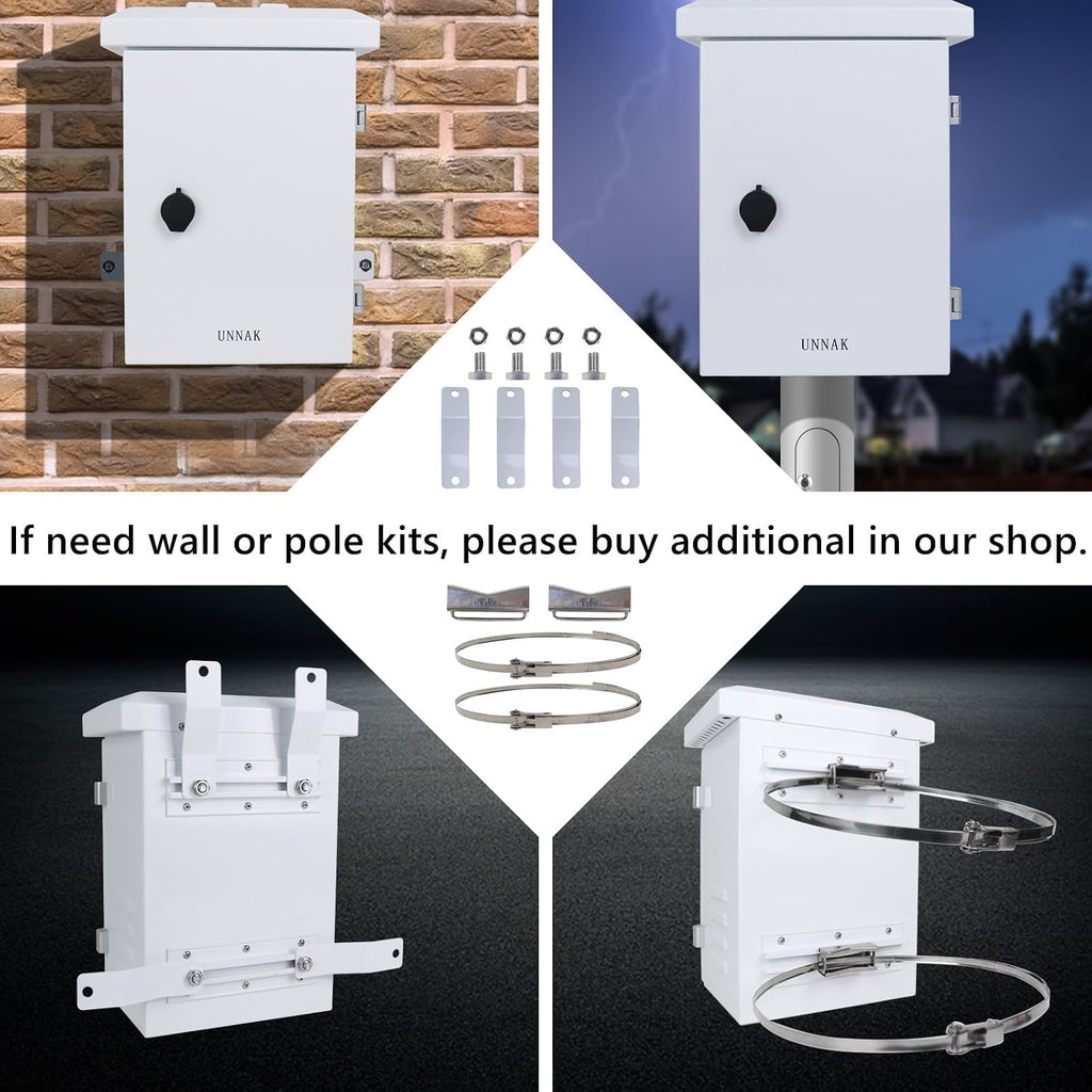 Outdoor Enclosure Electrical Nema Box - 19.7x15.7x9.8 Outdoor Weatherproof Exterior Box Ventilated Enclosure hinged Galvanized Electrical Ventilation Design(500x400x250mm)