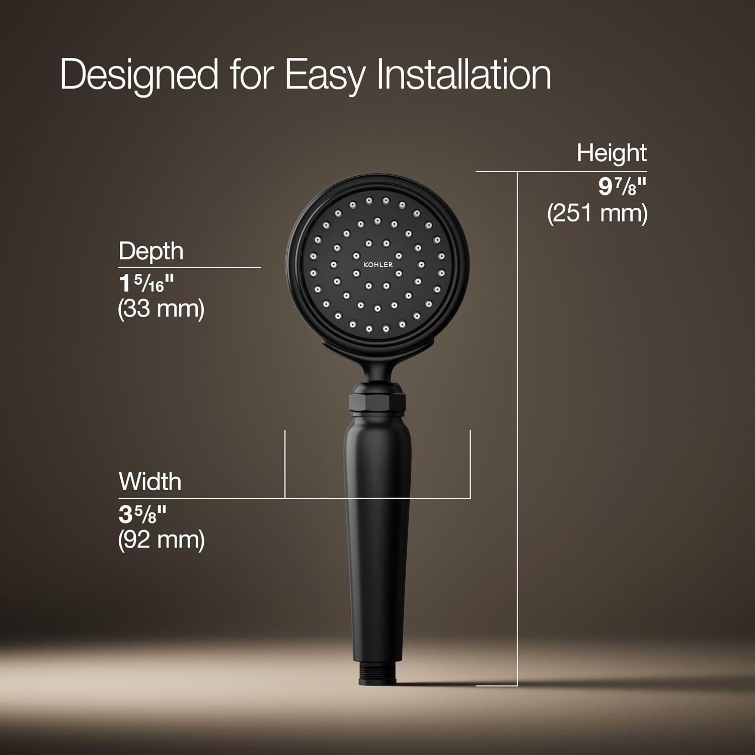 Kohler 72776-G-BL Artifacts® Single-function handshower, 1.75 gpm, Matte Black