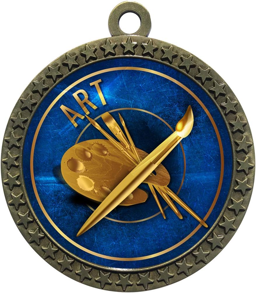 Express Medals 1 to 50 Packs Art Gold Medal Trophy Award with Neck Ribbon D212-EG8