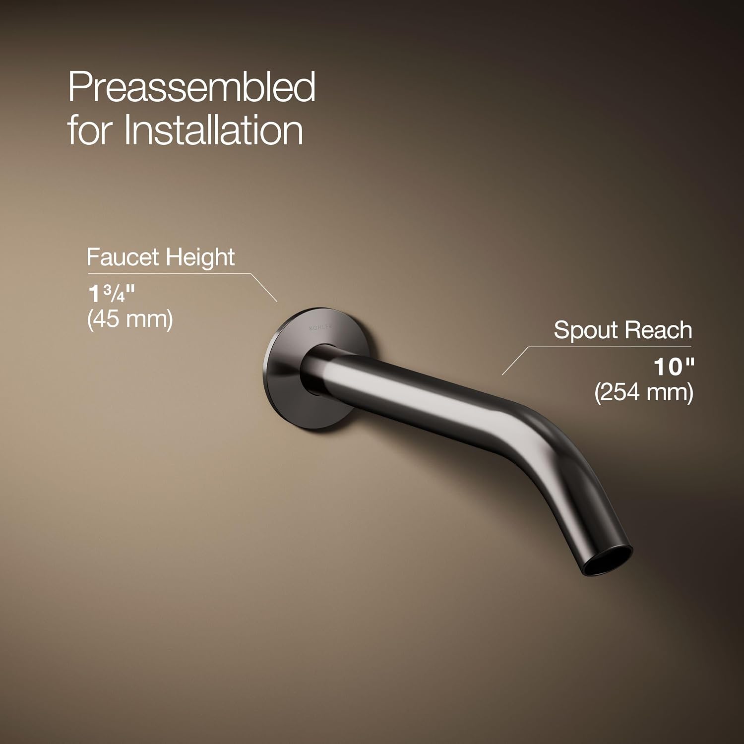 KOHLER Components Wall-Mount Bathroom Sink Faucet Spout With Tube Design 1.2 GPM