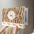 Electrical Panel Cover Wood Fuse Box Cover Cabinet Decorative, Retro Clock Breaker Box Cover Panel with Hook, Easy-to-Install Meter Box Cover for Home Office Dorm(WXH-50 x 30CM(19.7 x 11.8))