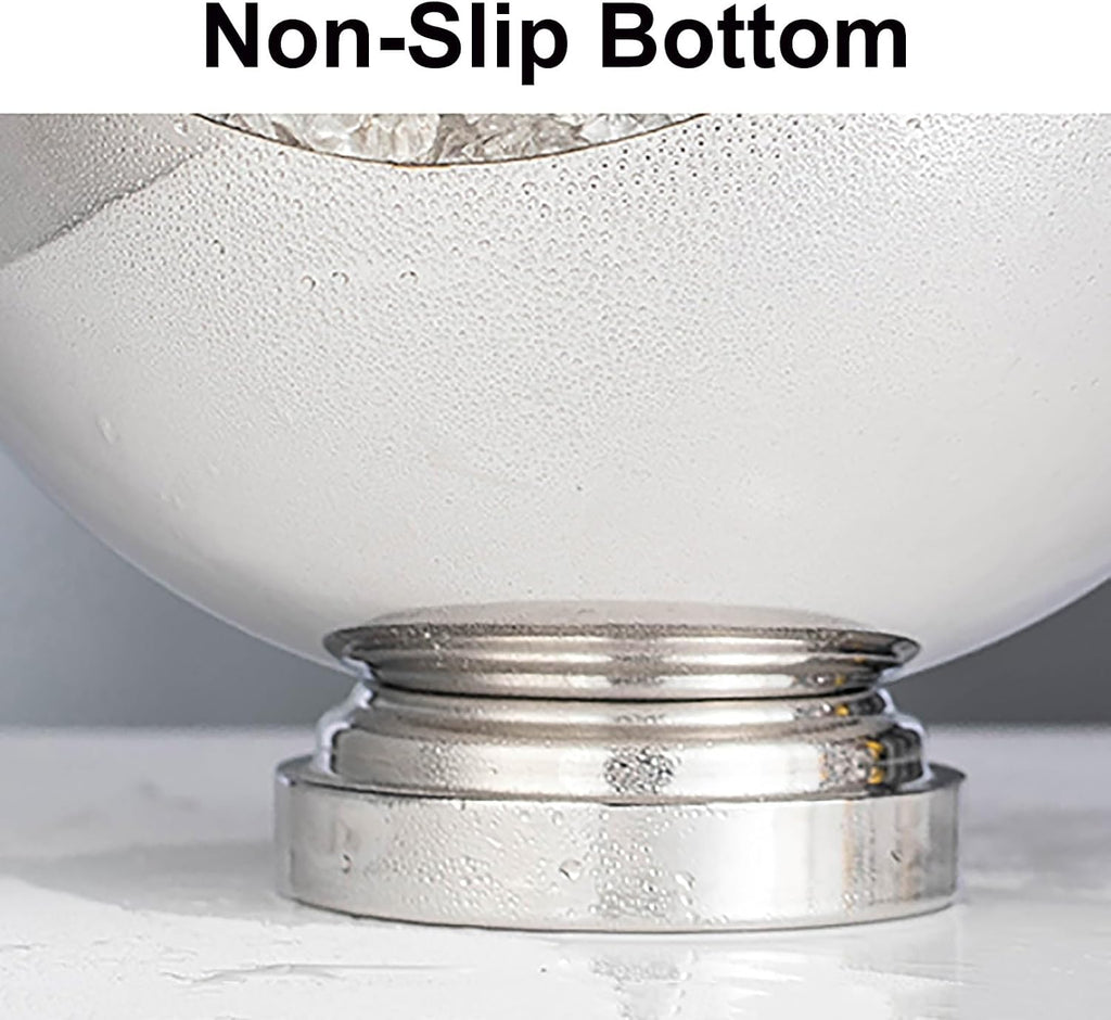 Champagne Bucket, Ice Buckets for Parties, Beer and Cocktail Chiller, Large Capacity, for Home, Bar and Restaurant(Silver)