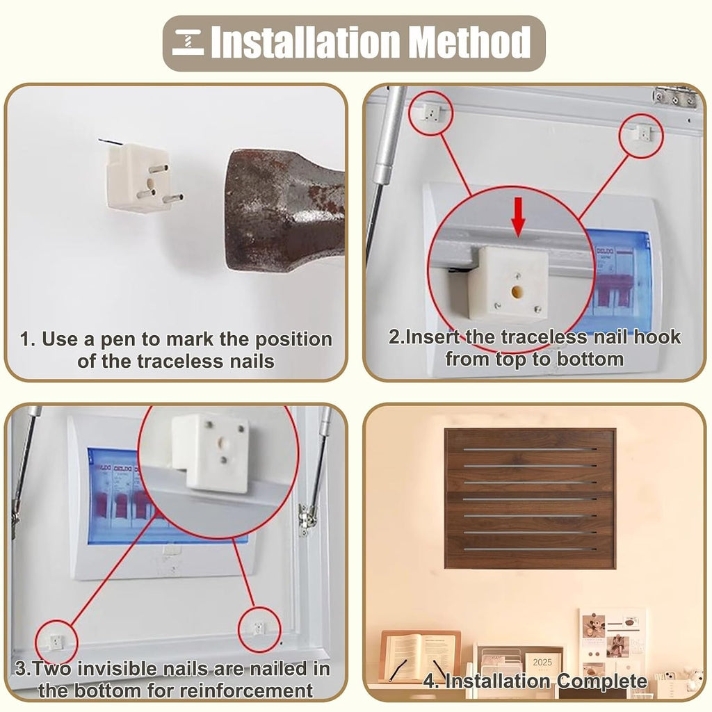 Stone Texture Breaker Box Cover Art - Outdoor & Indoor Electric Meter Panel Plate for Wall Replacement - Light Grey, 70x100cm (27.5x39.4in)