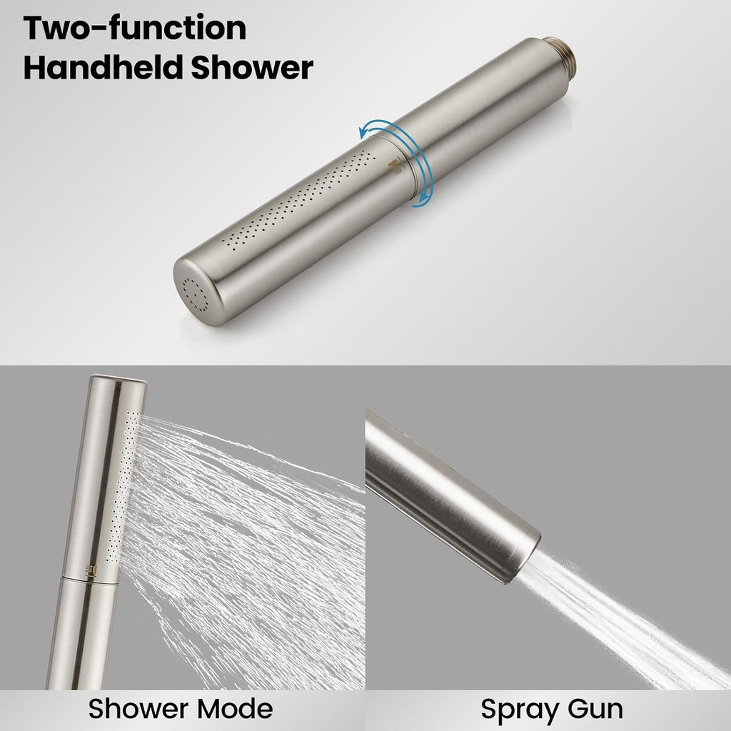 Airuida Shower Faucet Set, Bathtub Faucet Set with 10 Inch Rain Shower Head and Valve,2 Functions Tub Shower Faucet Set for Bathroom-Brushed Nickel