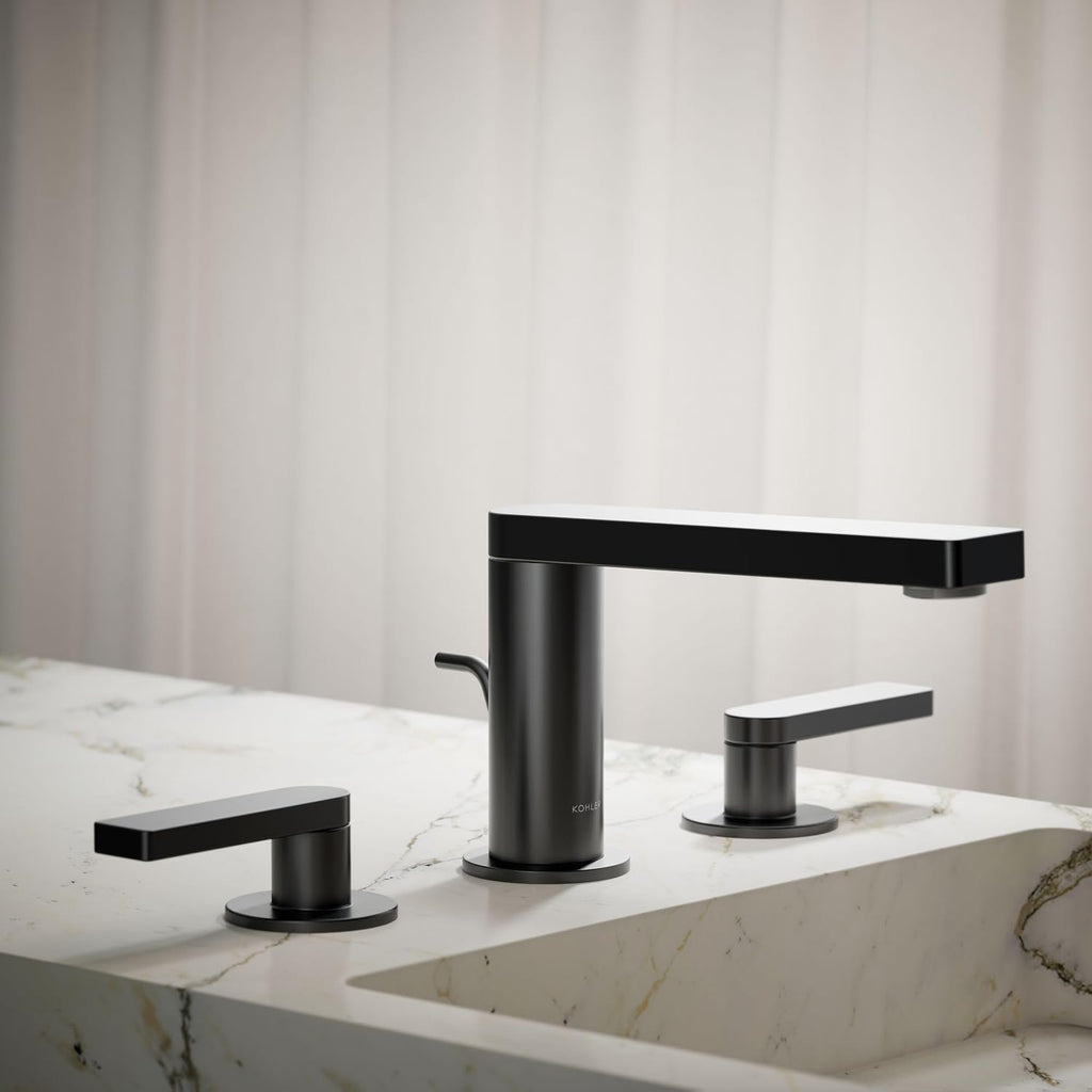 Kohler 73060-4-BL Composed® Widespread Bathroom Sink Faucet with Lever Handles, 1.2 gpm, Matte Black