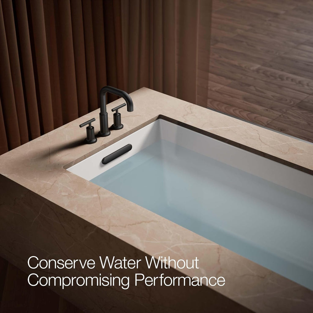 Kohler T14428-4-BL Purist Deck-Mount High-Flow Bath Faucet Trim with Lever Handles, Valve Not Included, Matte Black