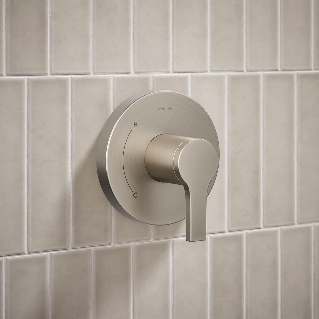 KOHLER TS35321-4Y-BN, Elate Rite-Temp Shower Trim with Single Function 2.5 GPM Showerhead, Vibrant Brushed Nickel, Relaxing Shower, Corrosion-Resistant