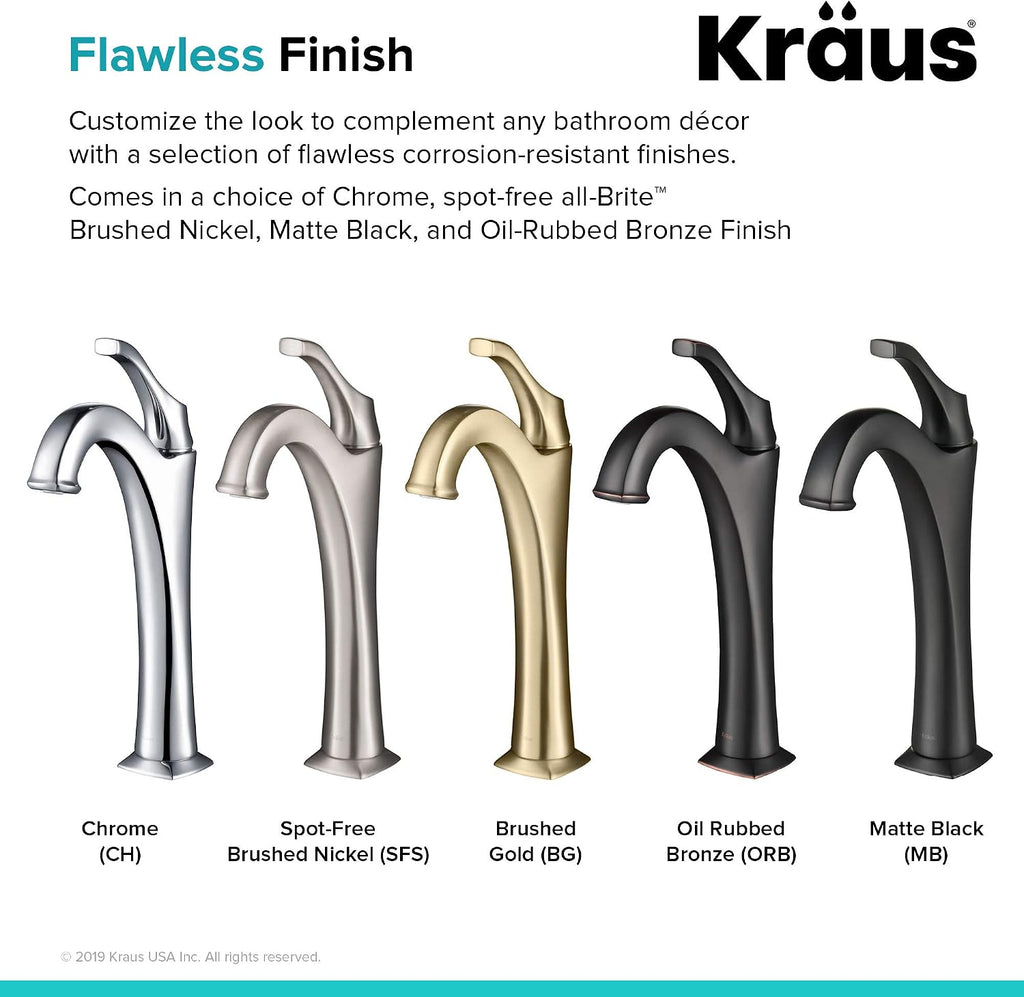 Kraus KVF-1200SFS Arlo Bathroom Faucet, Spot Free Stainless Steel