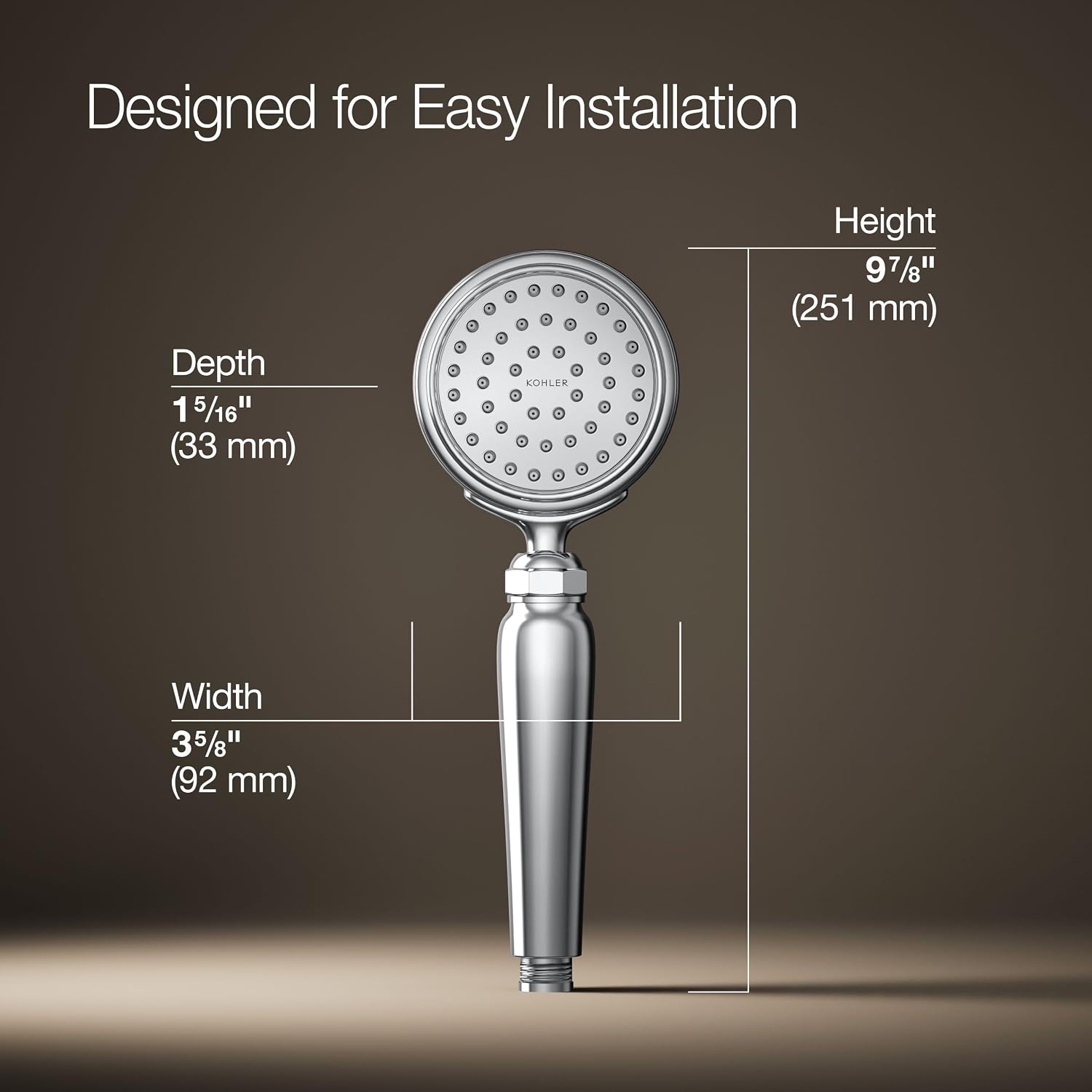 Kohler 72776-G-CP Artifacts® Single-function handshower, 1.75 gpm, Polished Chrome