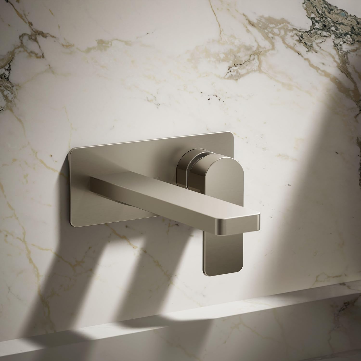 Kohler 22567-4-BN Parallel® Wall-Mount Single-Handle Bathroom Sink Faucet, 1.2 gpm, Vibrant Brushed Nickel