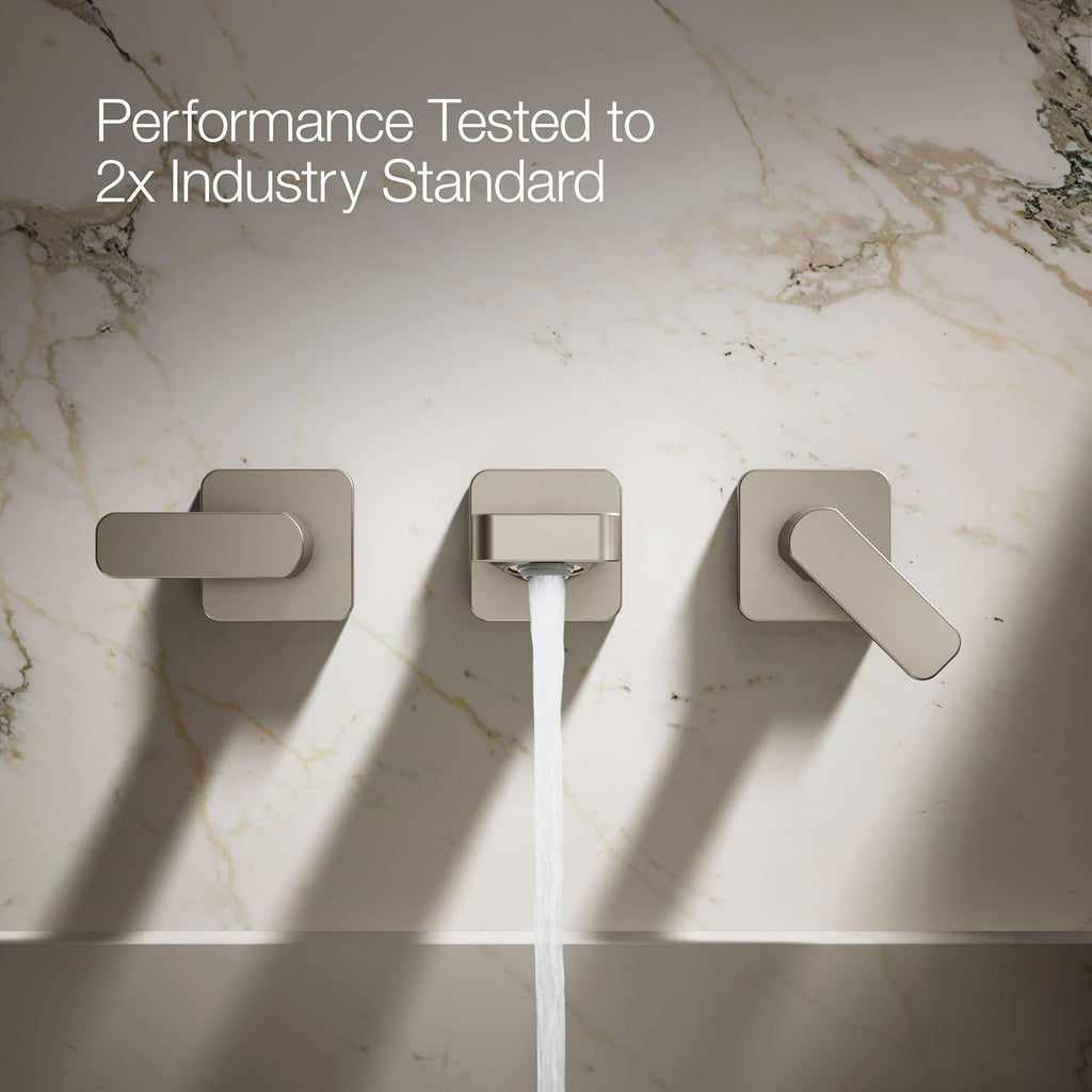 KOHLER T27120-4-CP Parallel® Wall-mount bathroom sink faucet trim, Polished Chrome