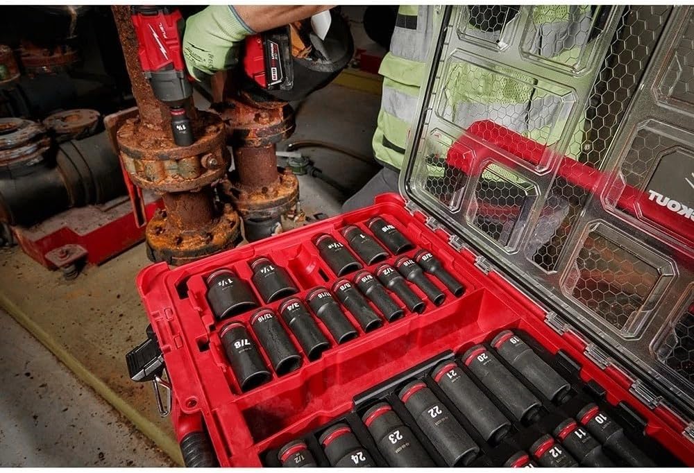 31PC 49-66-6806 for Milwaukee Impact Duty Socket 1/2' Drive Set Red/Black - New