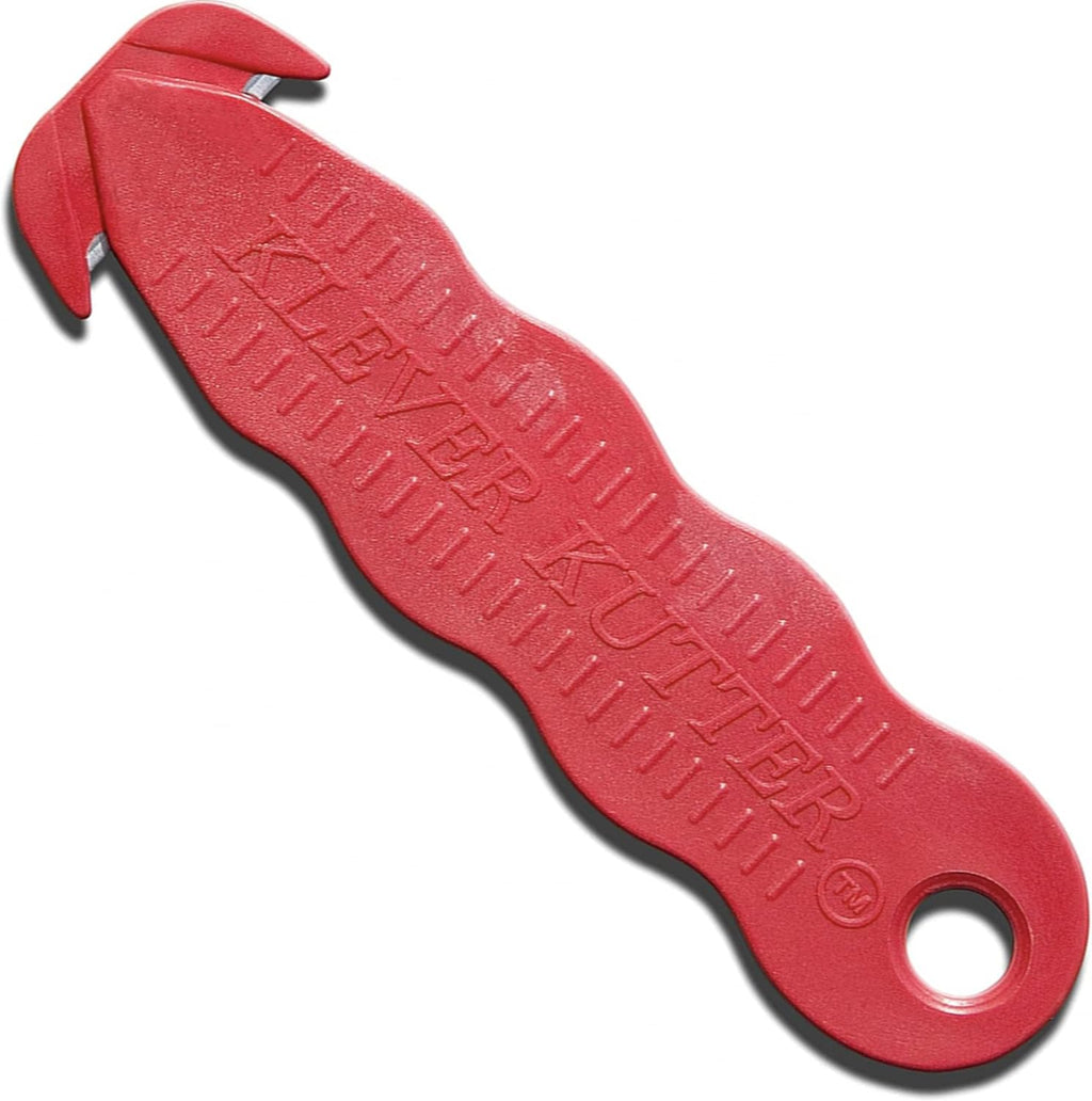 100 Safety Box Cutter Klever Kutter Utility Knife With Carbon Steel Blade - Safety Package Opener Tool Box Cutter Safex - Utility Knife Cardboard Value Pack (100, Red)