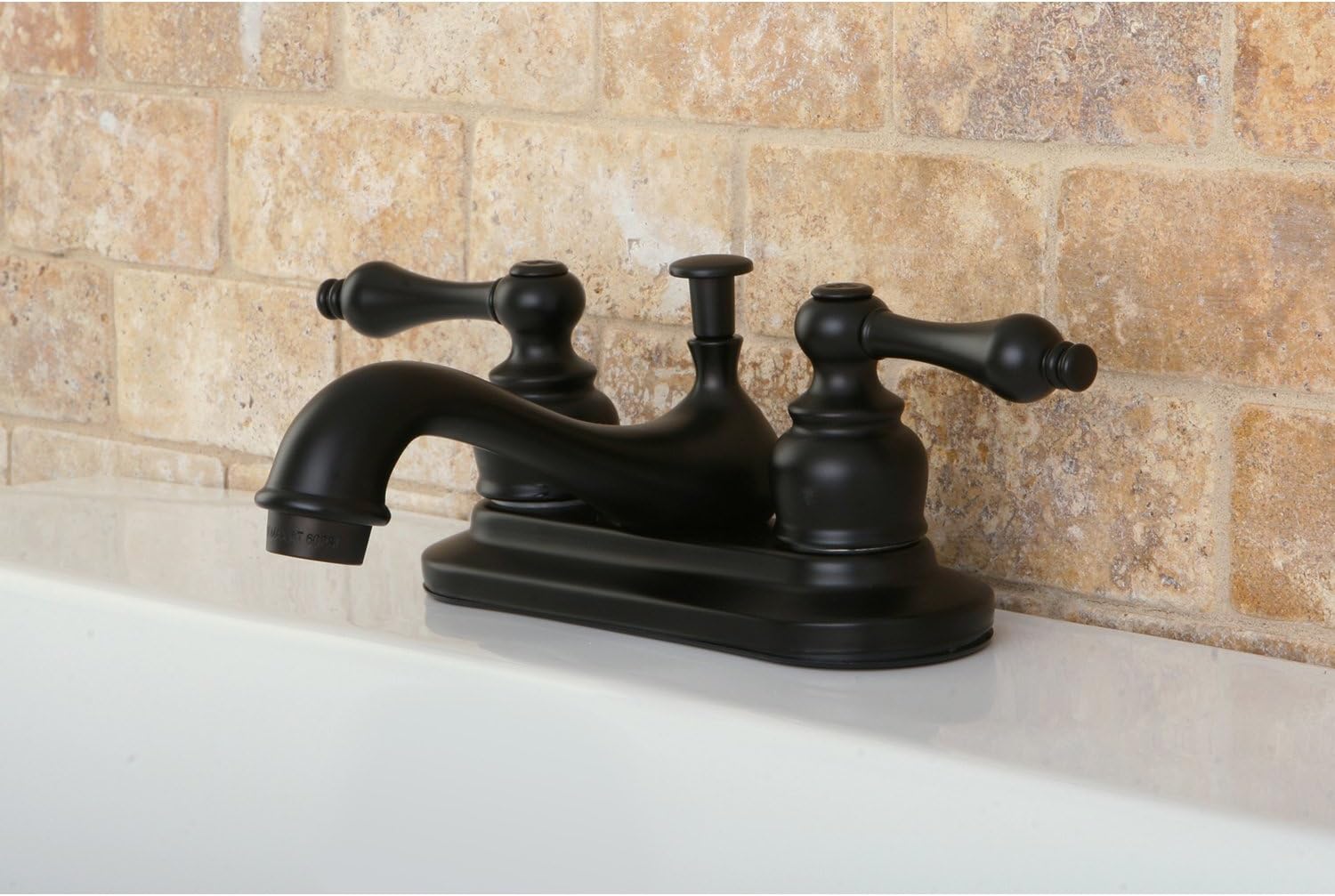 Kingston Brass KB605AL Restoration 4-Inch Centerset Lavatory Faucet with Metal lever handle, Oil Rubbed Bronze