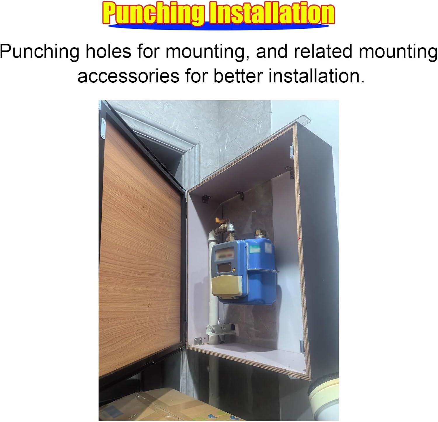 Large Electric Meter Lid with Screws, Outdoor Gas Meter Box Cover Decor, Flip Lid Breaker Box Cover for Conceals Hotel/Farmhouse/Cafe Wall Flaws(L-Flip Lid W 22cm,60x70cm/23.6x27.5in)