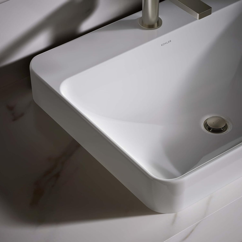 Kohler 2660-1-0 Vox Vessel Bathroom Sink with Single Faucet Hole, One Size, White