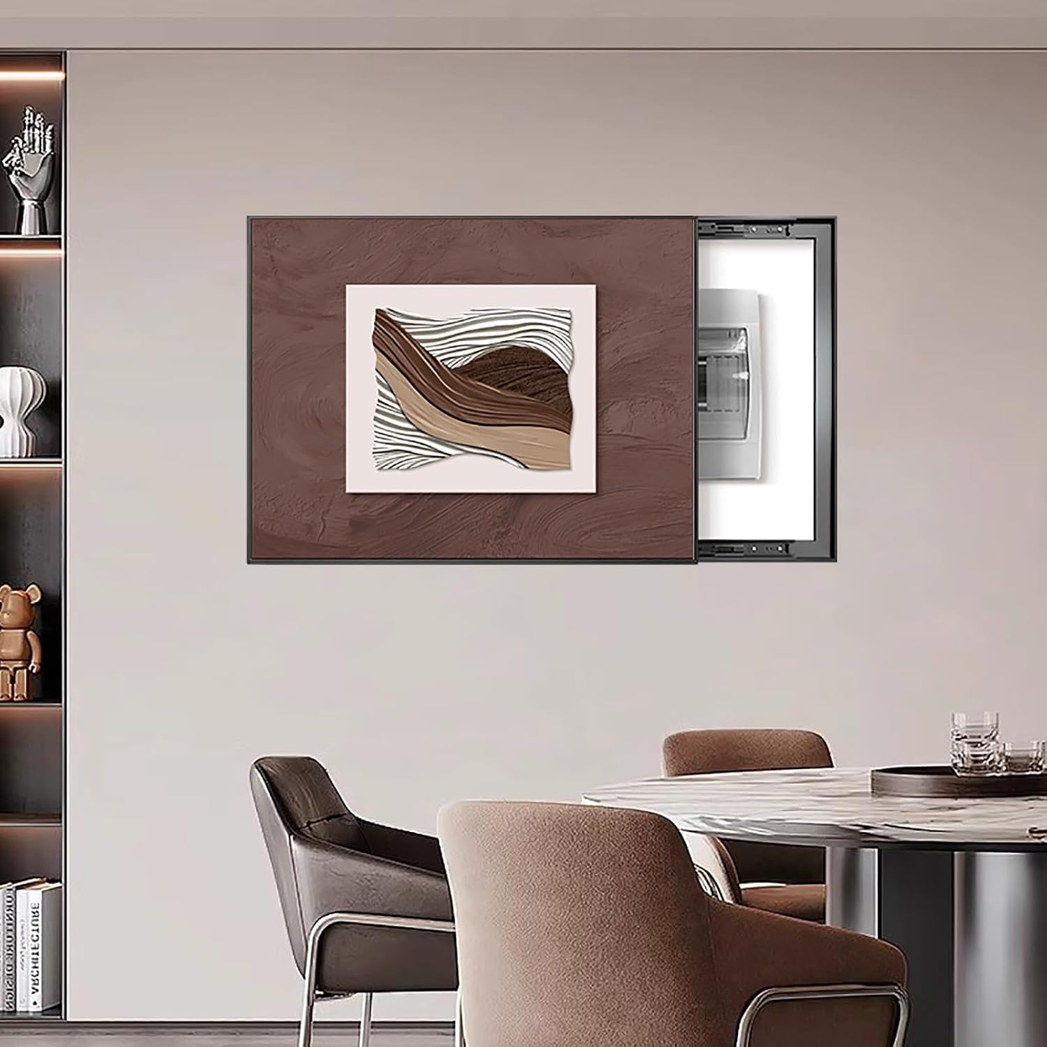 Circuit Breaker Box Cover, Electrical Panel Cover, Hanging Electric Meter Box Art Hide Decorative Paintings, Suitable for Living Rooms, Hotel(Brown 2,55 * 45cm/21.6 * 17.7in)