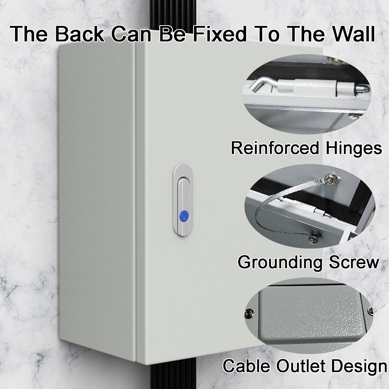 Power Distribution Box with Safety Lock, Electrical Box, Rounded Corner Design, Electrical Boxes for Indoor Use(30x15x40CM/12x6x16IN)