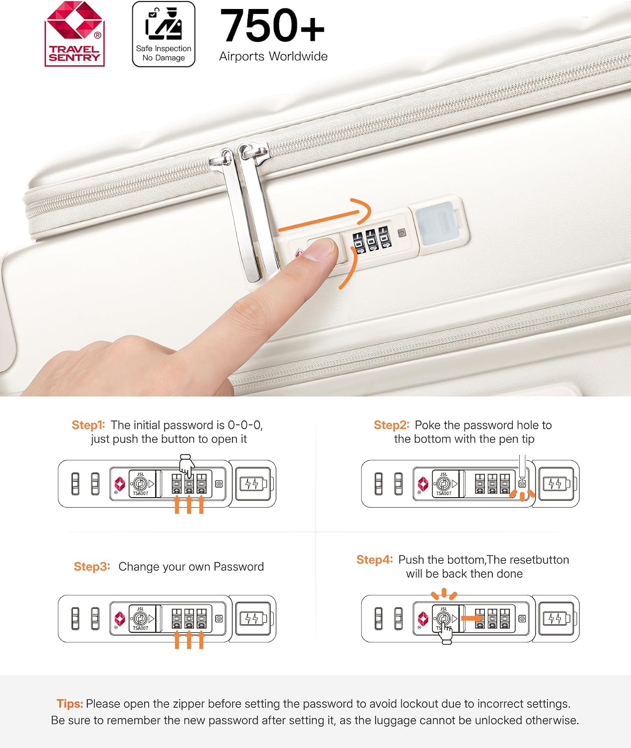 Expandable 20Inch Carry On Luggage Airline Approved - Top Opening Hardside Travel Suitcase Unbreakable -with Cup Holder,USB Charge,Side Pothook, 360°Spinner Wheels, TSA Lock-White