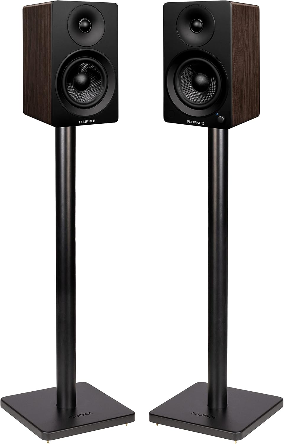 Fluance Ai41 Powered 2-Way 2.0 Stereo Bookshelf Speakers with Speaker Stands 5' Drivers 90W Amplifier for Turntable Bluetooth 5 Wireless Music Streaming with RCA Optical Subwoofer Out (Natural Walnut)