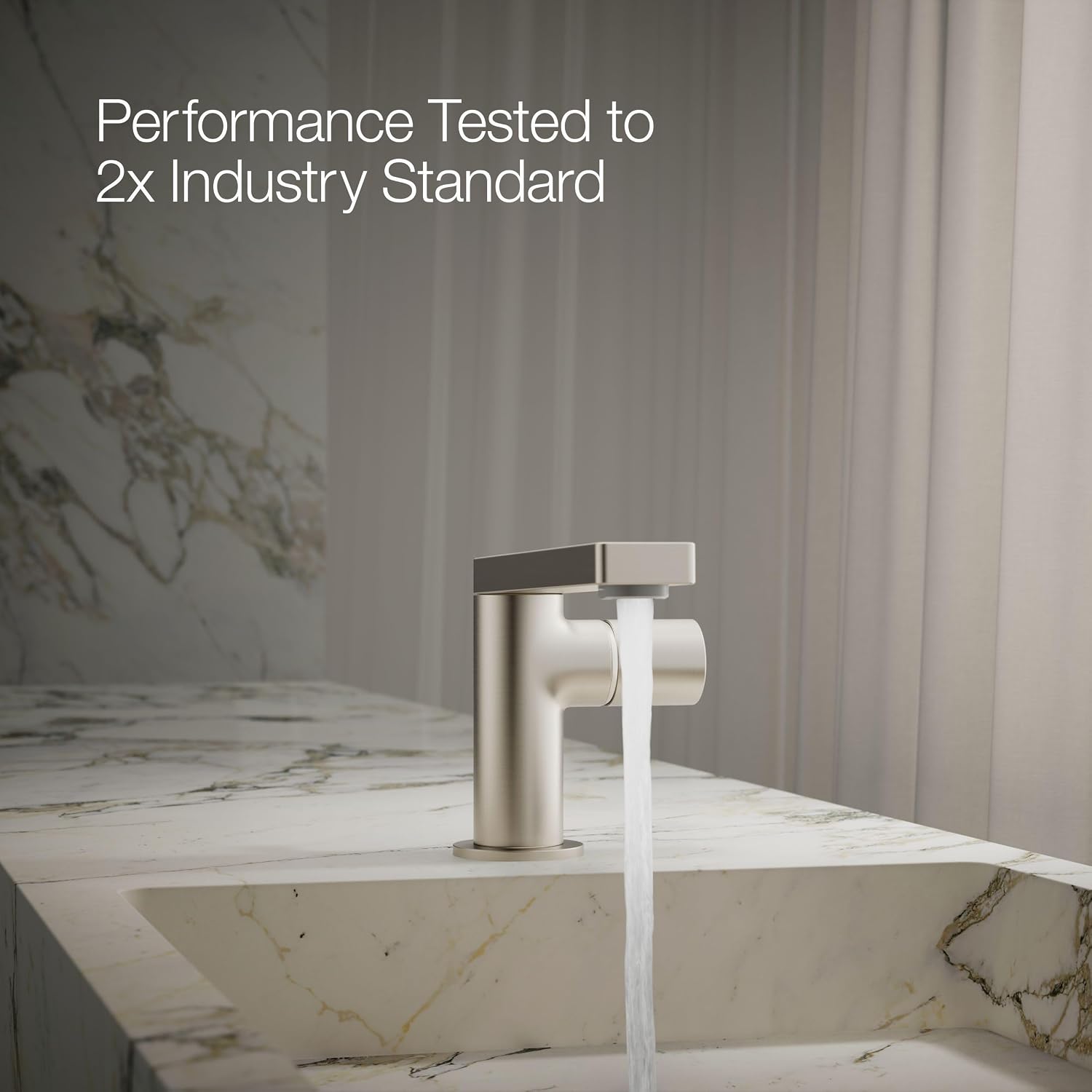 Kohler 73050-7-BN Composed® Single-Handle Bathroom Sink Faucet with Cylindrical Handle, 1.2 gpm, Vibrant Brushed Nickel