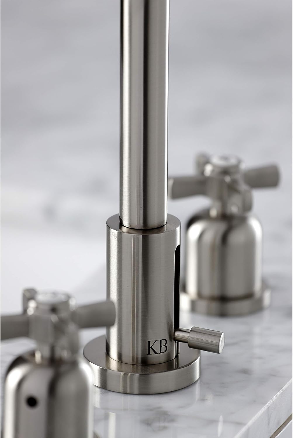 Kingston Brass FSC8938ZX Millennium Widespread Bathroom Faucet with Pop-Up Drain, Brushed Nickel
