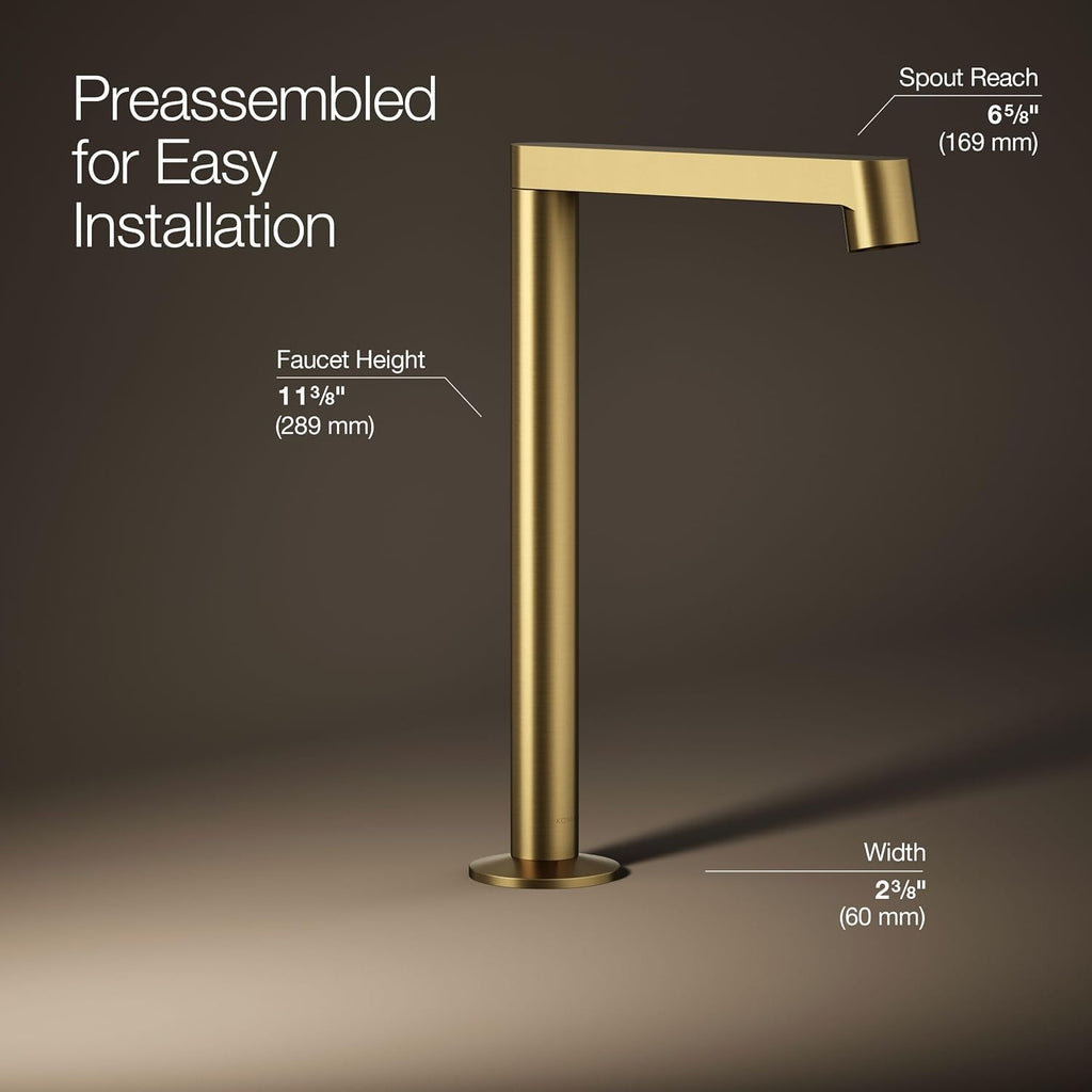 Kohler 23887-2MB Components® Bathroom Sink Faucet spout with Row Design, 1.2 gpm, Vibrant Brushed Moderne Brass