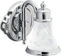 Moen YB9861CH Waterhill 1-Light Dual-Mount Bath Bathroom Vanity Fixture with Frosted Glass, Chrome