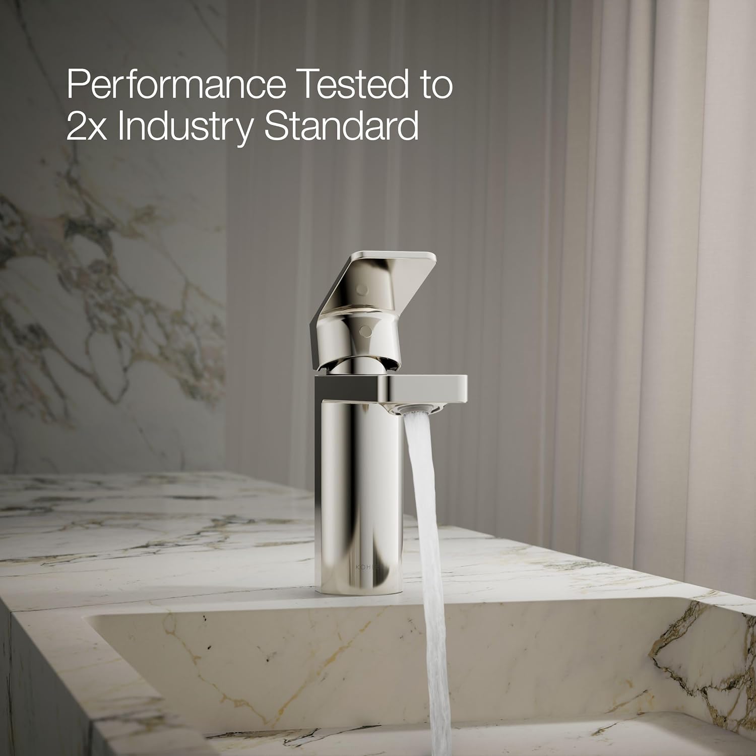 Kohler 23472-4-SN Parallel® Single-Handle Bathroom Sink Faucet, 1.2 gpm, Vibrant Polished Nickel