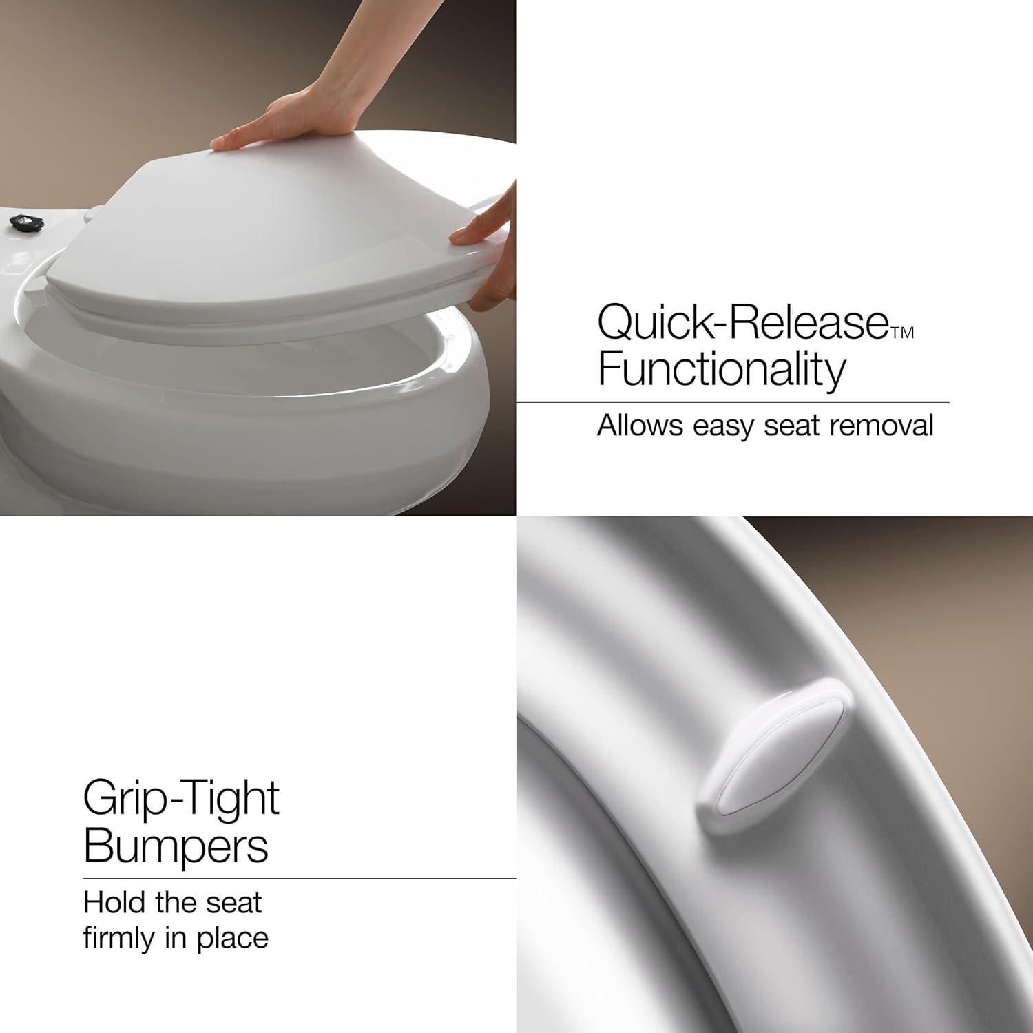 KOHLER CACHET® Nightlight Soft Close Toilet Seat Elongated, ReadyLatch®, Grip-Tight Hardware, Thunder Gray