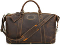 LUUFAN Full-grain Genuine Leather Travel Bag Large Capacity Luggage Duffel Bag for Men Shoulder Handbag Holiday Business Trip Bag, Brown