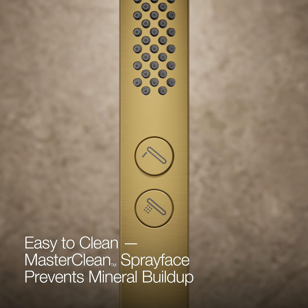 Kohler K-26273-G-2MB Honesty Shower Kit with Showerhead, Handshower, and Trim, 1.75 gpm, Vibrant Brushed Moderne Brass