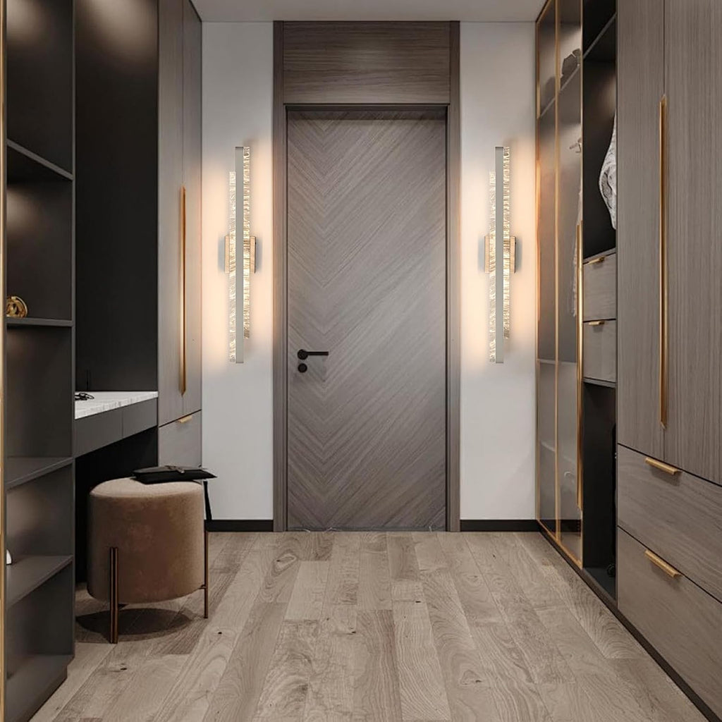 Modern Bathroom Vanity Light: Brushed Nickel 32 inch 28W Dimmable LED Bath Bar Light Fixtures Over Mirror - Wall Sconce Picture Lights for Powder Room Bedroom 3000k