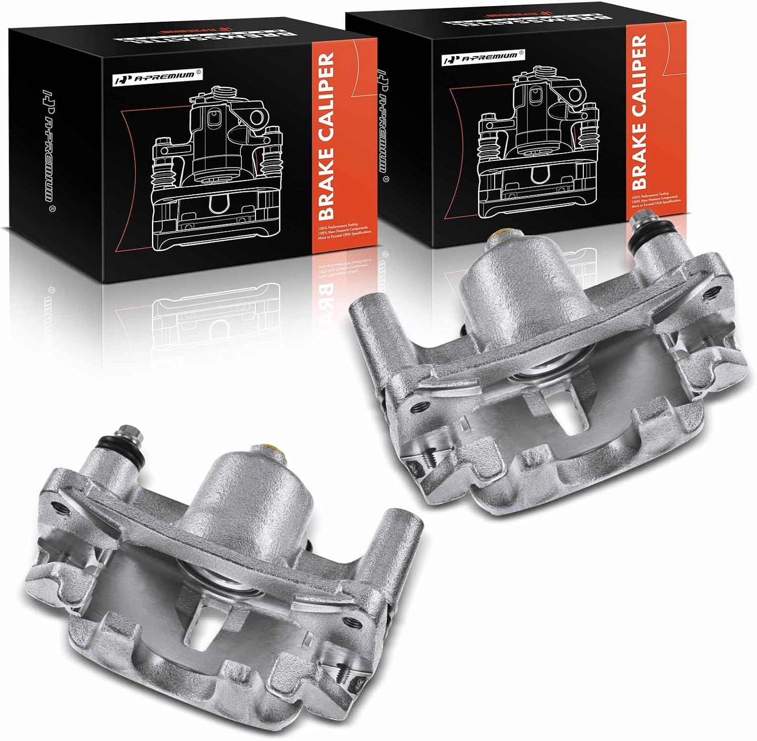 A-Premium Disc Brake Caliper Assembly with Bracket Compatible with Select Lexus Models - RX300 1999 2000 2001 2002 2003, V6 3.0L - Rear Driver and Passenger Side, 2-PC Set