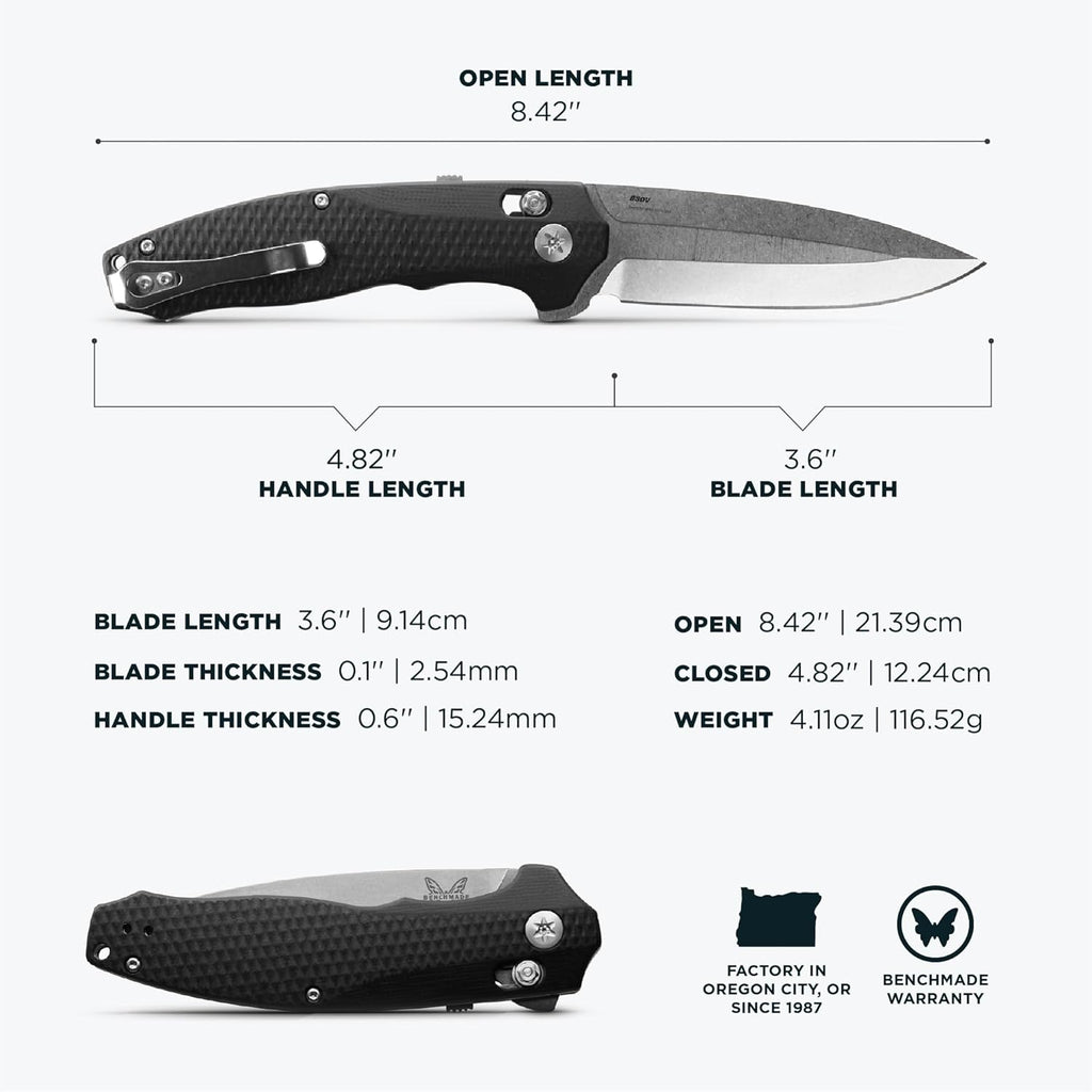 Benchmade - Vector 495 EDC Knife with Black G10 Handle (495)