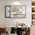 Breaker Box Cover Decorative, Electric Meter Fuse Box Cover, Modern Wall Art Painting, Crystal Ceramic Surface, Sliding or Flip-up Design, Widely Used(Beige 2,60 * 50cm/23.6 * 19.7in)