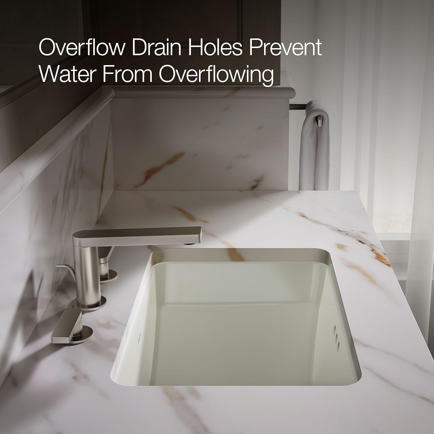 Kohler K-2214-NY 1-Bowl Undermount Bathroom Sink w/Overflow Dune