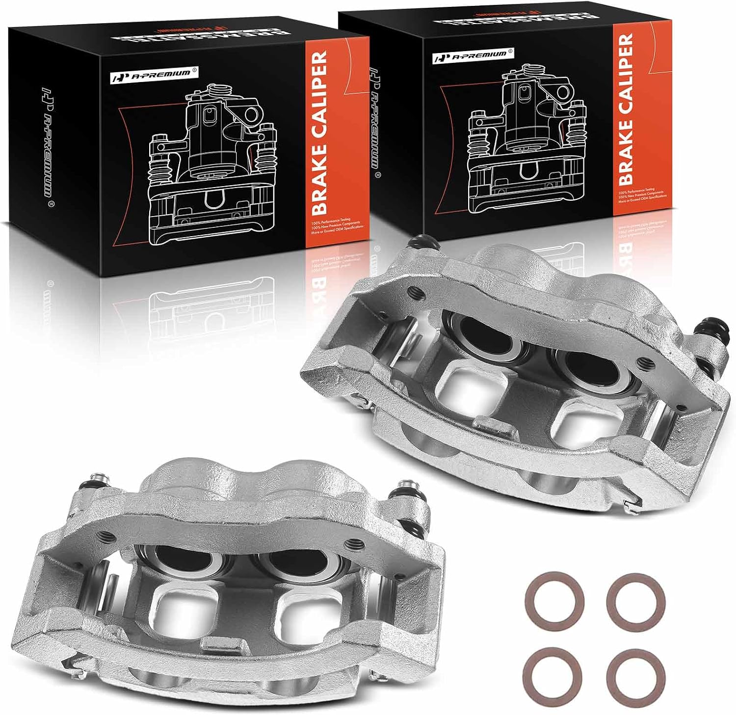 A-Premium Disc Brake Caliper Assembly with Bracket Compatible with Ford & Lincoln Models - F-150 1999-2003 (7700 lb GVW), F-250 1997-1999, Expedition 1997-2002, Navigator 1998-2002 - Front Side