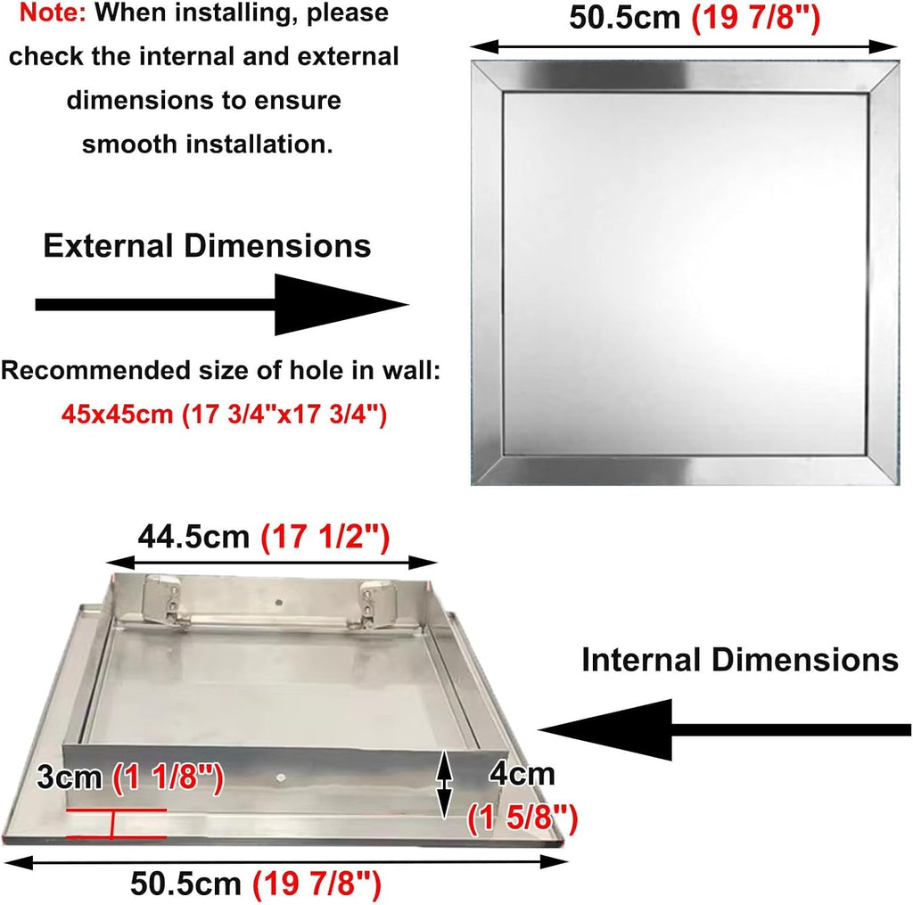 Decorative Electrical Panel Cover Door for Hide Wall, Outside Meter Box Cover with Touch Latch, Distribution Box Cover/Alarm Electric Panel Cover(50.5cm (19 7/8'))