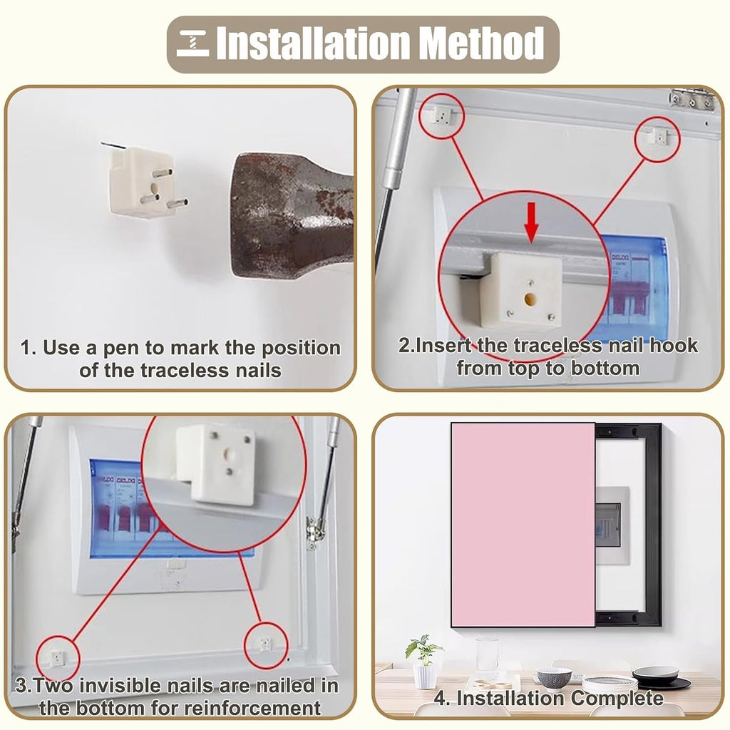 Detive Kitchen Breaker Box Cover - Light Grey Electrical Panel Hide Cover for Meter & Junction Box, 70x50cm (27.5x19.75in), Stylish Art Design, Horizontal Fuse Box Protector