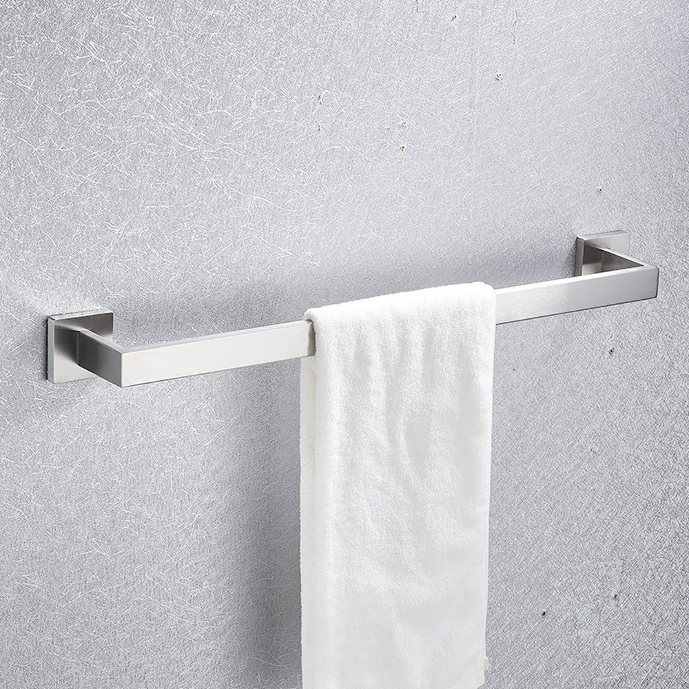 Brushed Nickel Bathroom Hardware Set Robe Hook Towel Rail Bar Rack Shelf Tissue Paper Holder Accessories,Single Towel Bar