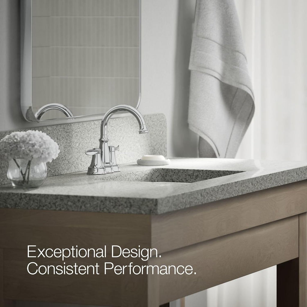 KOHLER K-27378-4K-CP Bellera® Centerset Bathroom Sink Faucet, 1.0 GPM, Corrosion Resistant, Polished Chrome