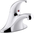 KOHLER K-P15182-4DRA-CP Coralais Single-Handle Centerset Bathroom Sink Faucet with Plastic Pop-Up Drain & Lift Rod, Project Pack, Polished Chrome,